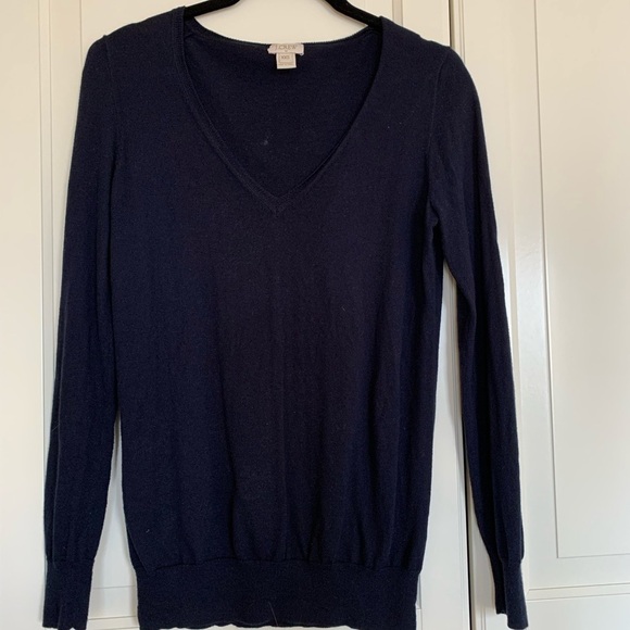 J. Crew Navy Blue V-neck Sweater XXS - Picture 1 of 5